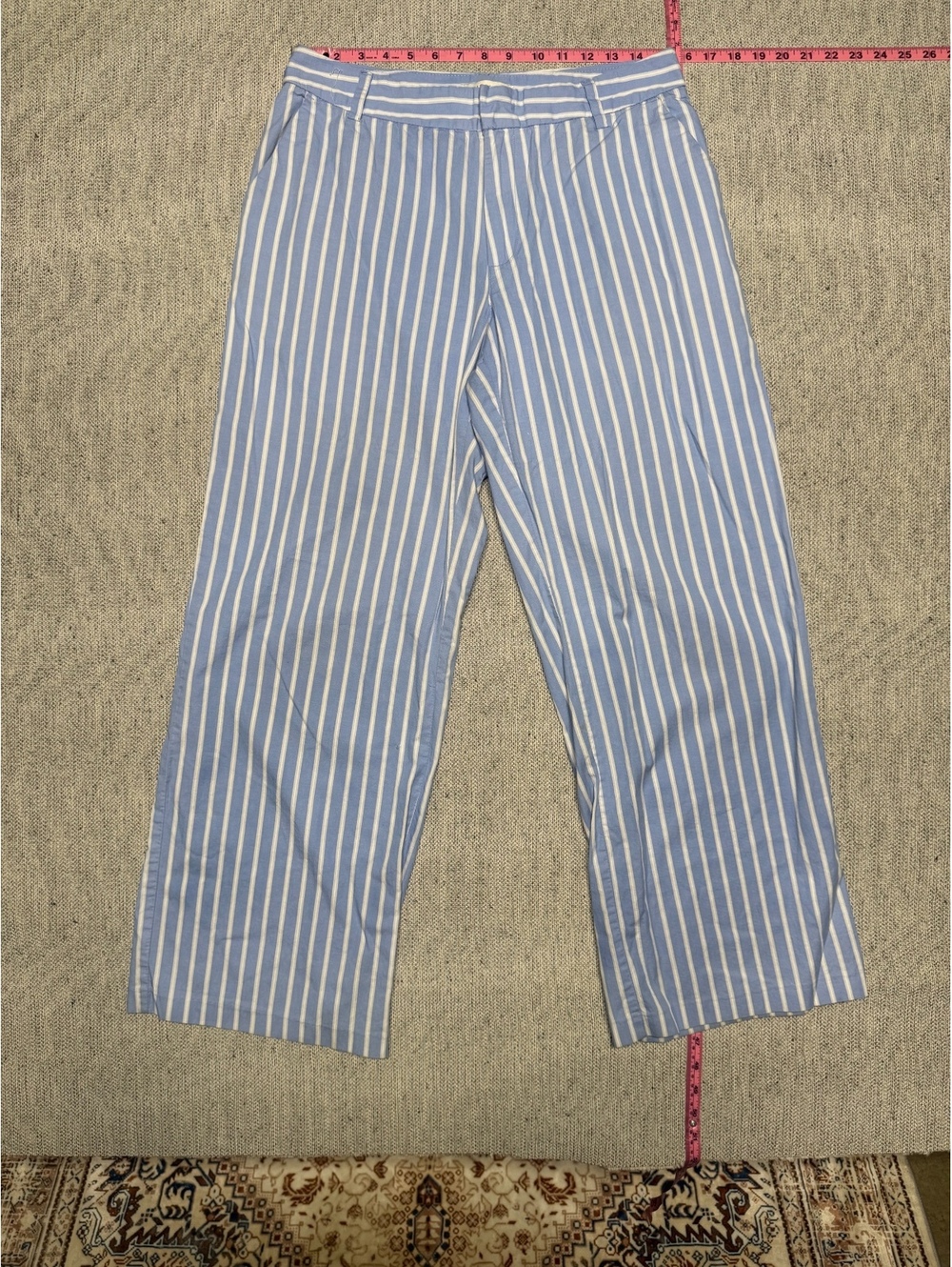 Calliope Light Blue and White Vertical Stripe Pants Size L